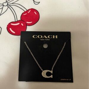 Coach Silver Necklace with Sparkling Pendant